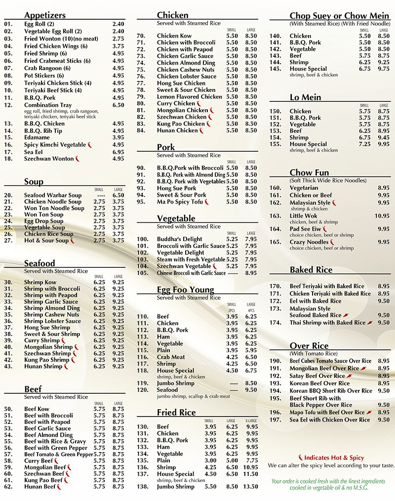 menu